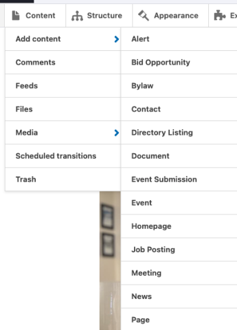 Content toolbar showing multiple content type options.