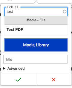 Mini media browser pop up