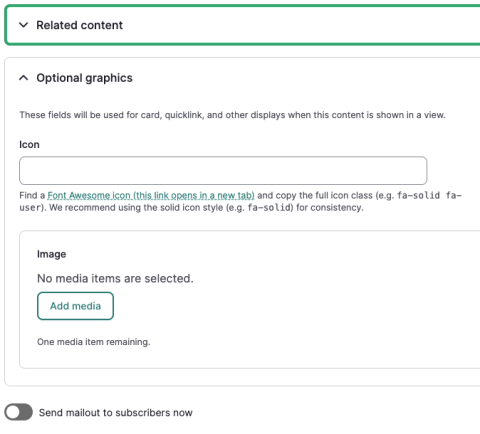 Optional graphics panel (open)