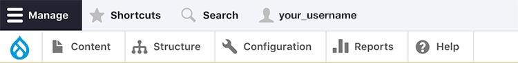 the drupal menu bar